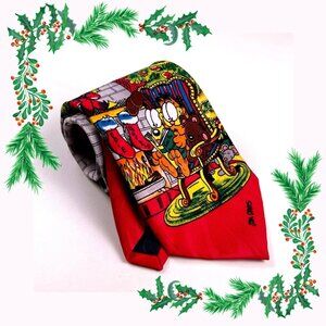 Vintage Jim Davis Men’s Tie Garfield Odie Christmas Balancine Holiday Party